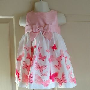 Pink butterfly dress size 6-12M